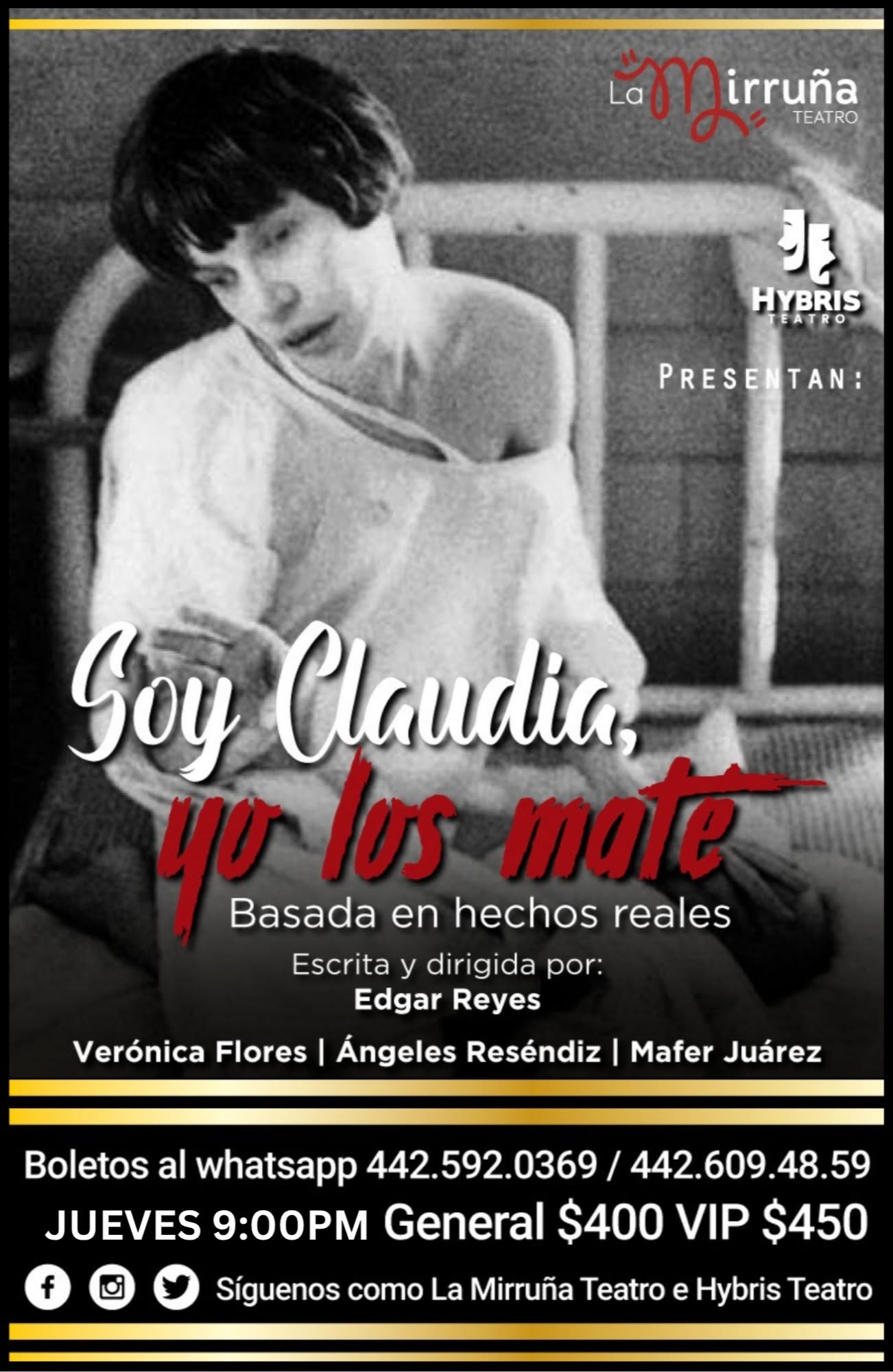 Cartel de Soy Claudia, yo los maté